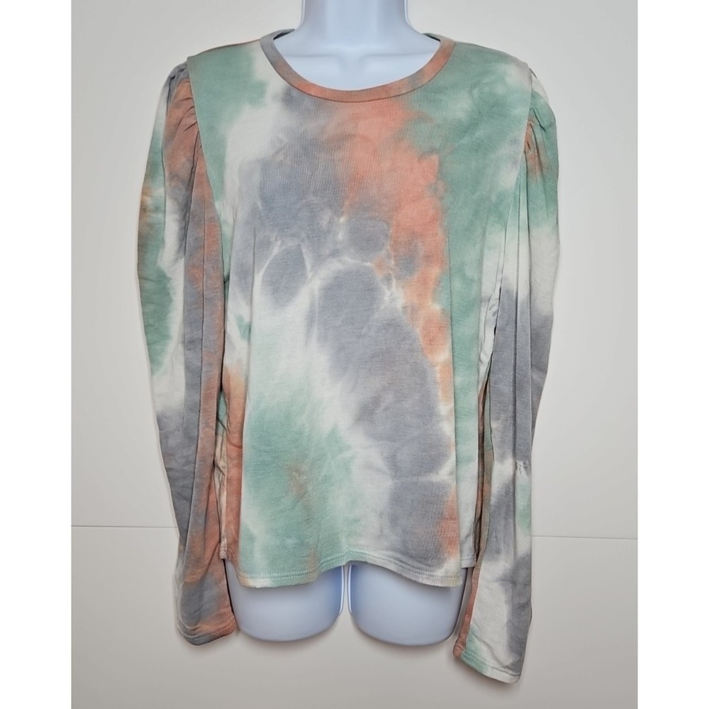 Know.Ones.Cares Juniors Tie Dye Long Sleeve Pullover Top Size Large NWT